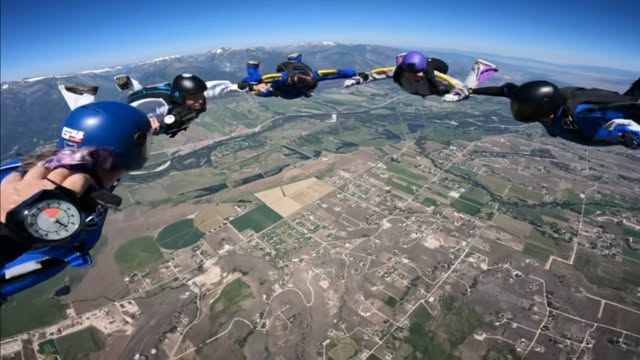 Jumpers on the ground at Skydive Missoula after a busy World Skydiving Day